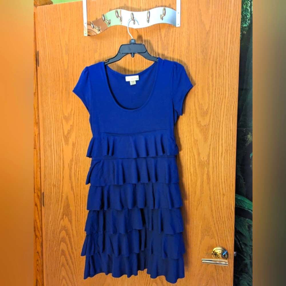 3/$40 Belle De Jour Capped Sleeved Ruffle Dress